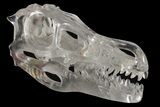 Carved Quartz Crystal Dinosaur Skull #227038-1
